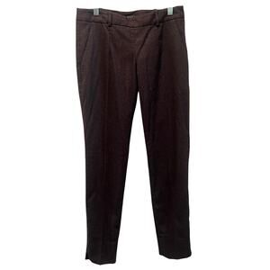 Theory Womens Wool Angora Dress Pants Purple Straight Leg Career 2 professor